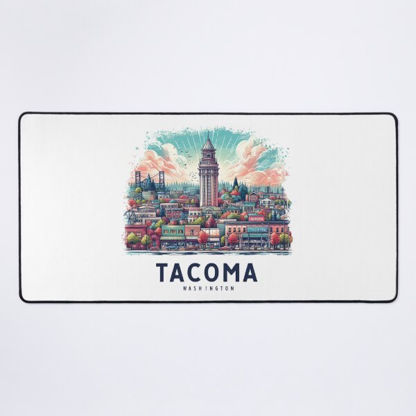 Item preview, Tacoma, Washington,  Watercolor Illustration designed and sold by PaintMeWorld.