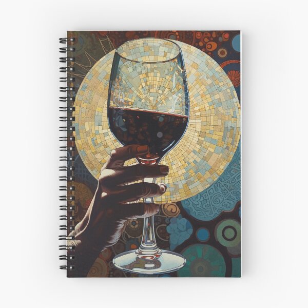 Item preview, Abstract aesthetic painting of hand with glass of wine designed and sold by TeknoDust.