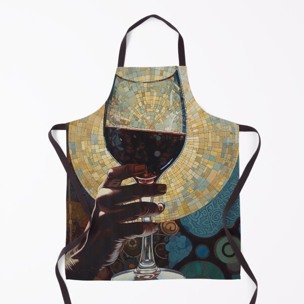 Item preview, Abstract aesthetic painting of hand with glass of wine designed and sold by TeknoDust.