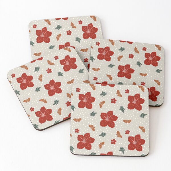 Item preview, Festive Christmas flower and butterflies - pretty red designed and sold by SerahO.