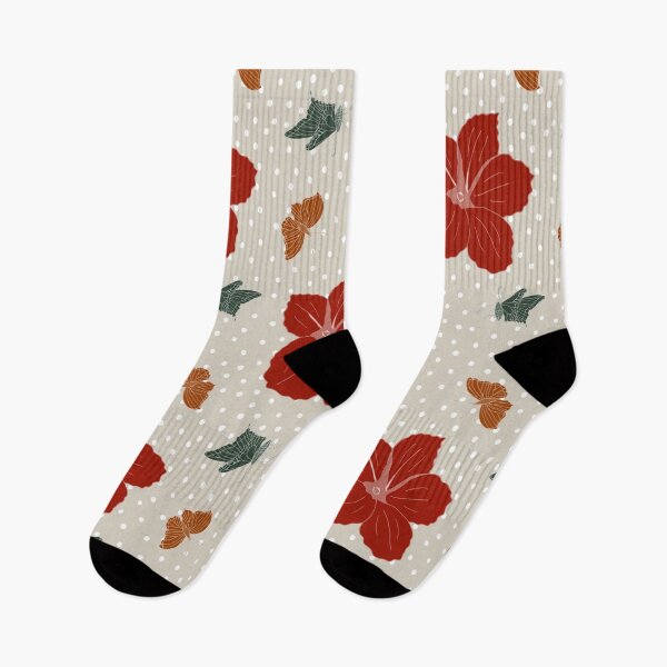 Item preview, Festive Christmas flower and butterflies - pretty red designed and sold by SerahO.