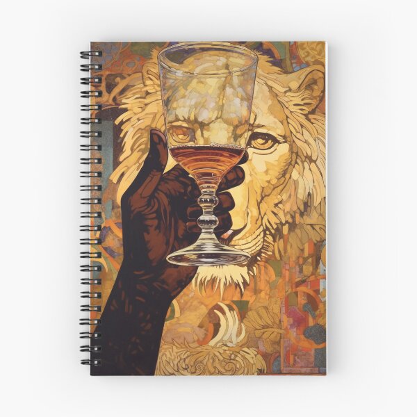 Item preview, Regal Harmony: Abstract Aesthetic Fusion of Hand, Wine, and Majestic Lion designed and sold by TeknoDust.