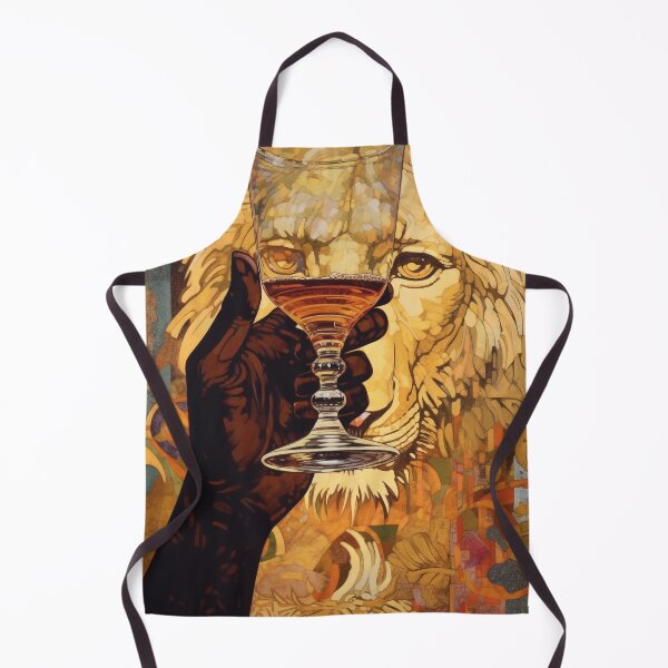 Item preview, Regal Harmony: Abstract Aesthetic Fusion of Hand, Wine, and Majestic Lion designed and sold by TeknoDust.