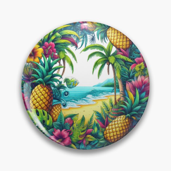 Artikelvorschau, Tropisches Ananas-Paradies - Lebendige Exotische Eleganz entworfen und verkauft von ArtfulWeave.
