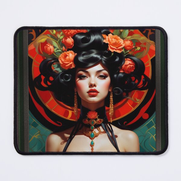 Item preview, A Vision Of Flowers Pop Surrealism Beautiful Portrait AI Concept Art by Xzendor7 designed and sold by Xzendor7 Digital Art Creations.