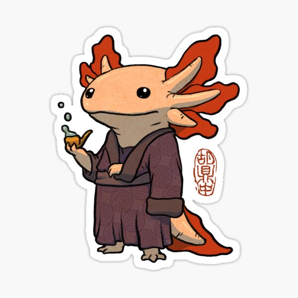cute axolotl philosopher Sticker