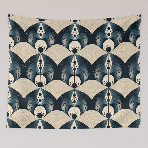Item preview, Blue and white art deco designed and sold by OtterFactory.