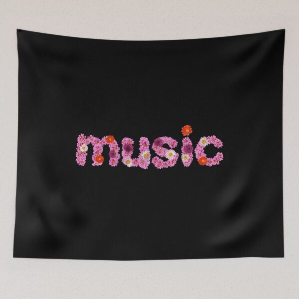 Item preview, Colorful Flowers Arranged to Spell “music” designed and sold by CJansuebsri.