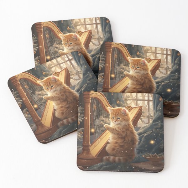 Item preview, Whiskers & Harpstrings: A Feline Christmas Serenade designed and sold by DeenaDee.
