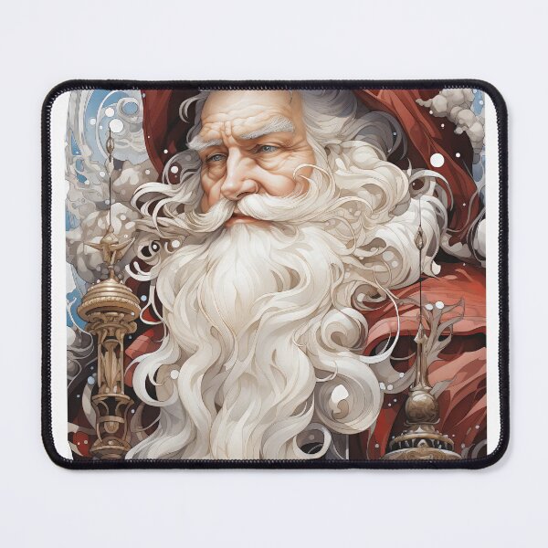 Item preview, Santa's Elegance - Mucha-Inspired Art Print designed and sold by SlayerOfKings.