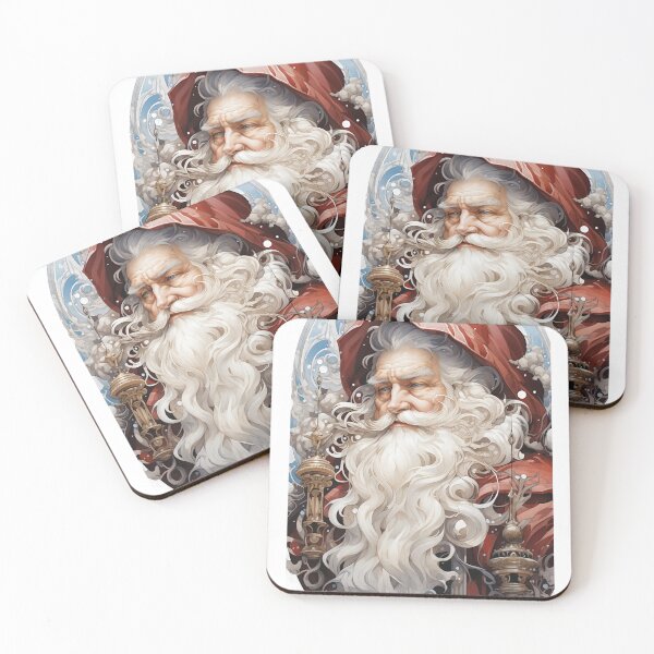 Item preview, Santa's Elegance - Mucha-Inspired Art Print designed and sold by SlayerOfKings.