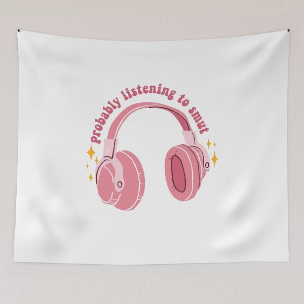 Item preview, Probably Listening to Smut Audiobooks Lover Kindle Lover Book Lover Sticker Bookish Vinyl Laptop Decal Booktok Gift Journal Stickers Reading Present Smut Library Spicy Reader Pink designed and sold by SouQ-Art.
