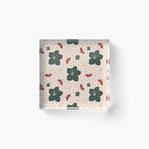 Item preview, Festive Christmas flower and butterflies - green red designed and sold by SerahO.
