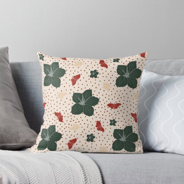 Item preview, Festive Christmas flower and butterflies - green red designed and sold by SerahO.
