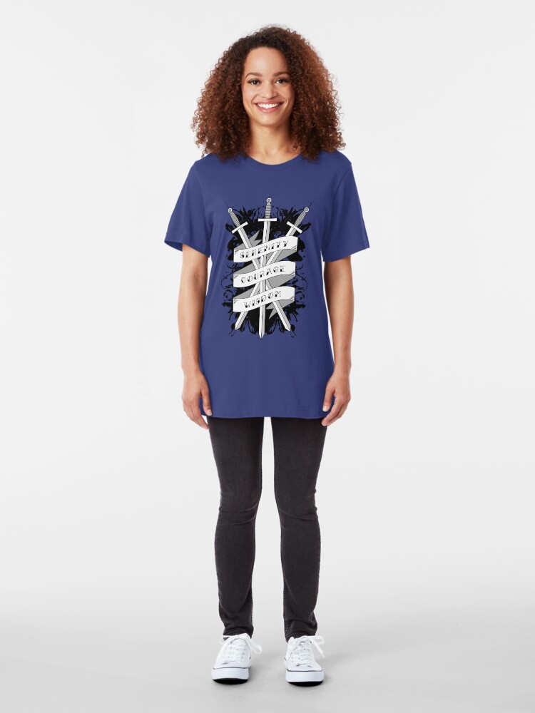 Alternate view of Serenity, Courage & Wisdom Slim Fit T-Shirt