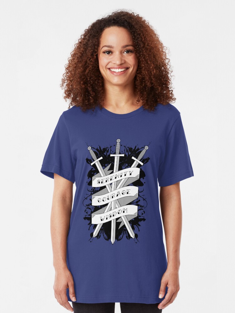 Alternate view of Serenity, Courage & Wisdom Slim Fit T-Shirt