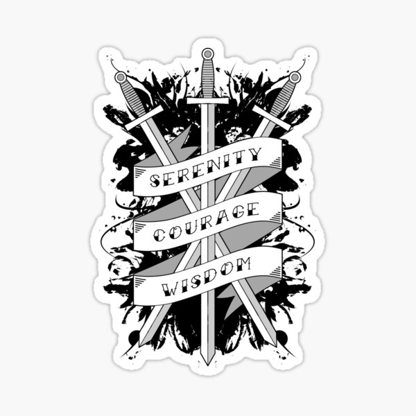 Serenity, Courage & Wisdom Sticker