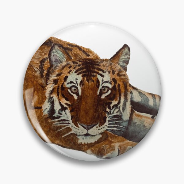 Item preview, Tigre reclinado acuarela pintada a mano. designed and sold by Bmoony.
