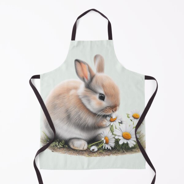 Item preview, Dwarf bunny eating daisies designed and sold by barksandsqueaks.