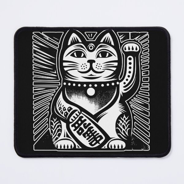 Item preview, LUCKY CAT BLOCK PRINT MANEKI NEKO designed and sold by HYPeR-NaTUrE.