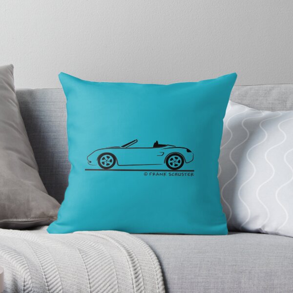 Porsche Boxster 986 Black Throw Pillow