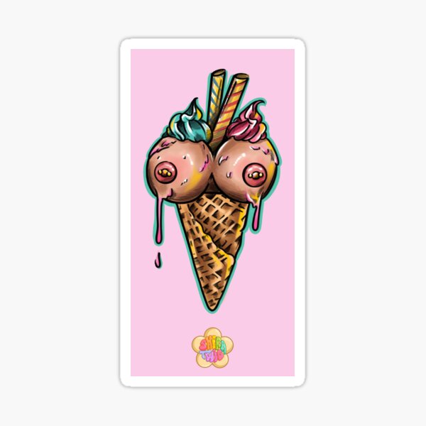 Tiny ice cream Sticker for Sale by Claire Chesnut