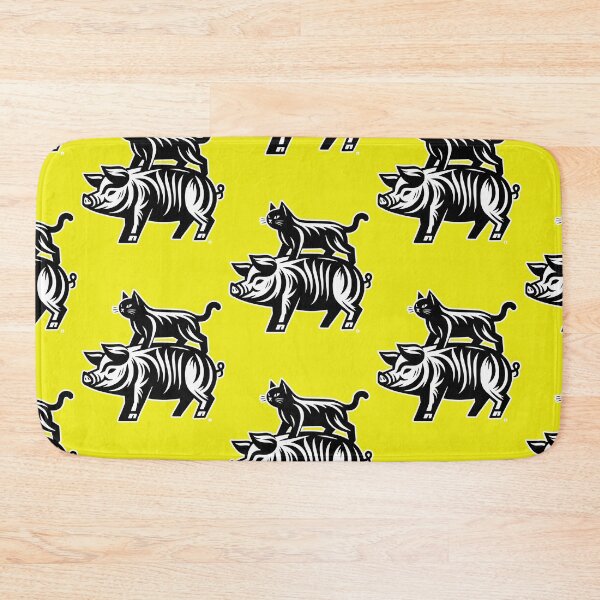 Item preview,  LUCKY BLACK CAT RIDING A PIG BLOCK PRINT  designed and sold by HYPeR-NaTUrE.