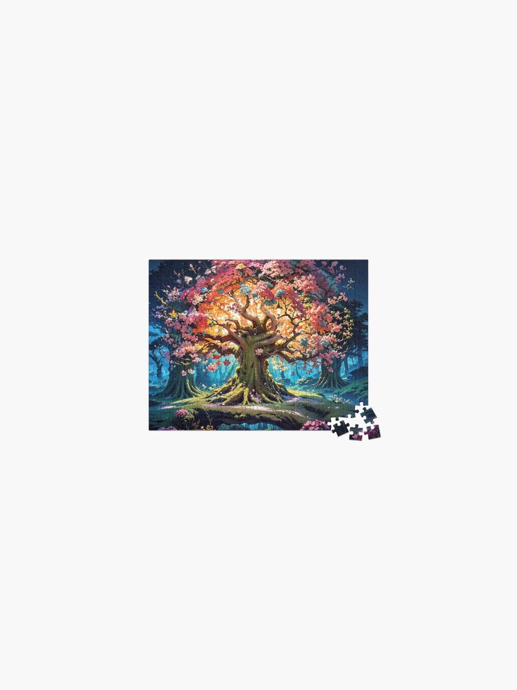 Thumbnail 1 of 2, Jigsaw Puzzle, Colorful Tree of Life Jigsaw Puzzles - Harmony in Every Piece on Redbubble designed and sold by PuzzleBoxDesign.