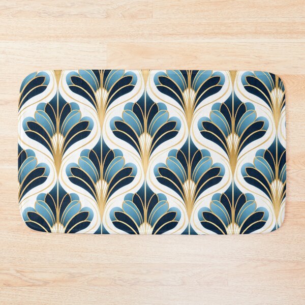 Item preview, blue white gold art deco pattern designed and sold by AnnaGo.