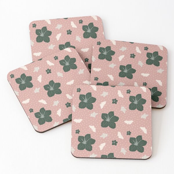 Item preview, Festive Christmas flower and butterflies - pink green designed and sold by SerahO.
