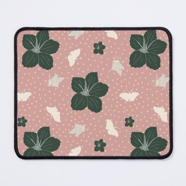 Item preview, Festive Christmas flower and butterflies - pink green designed and sold by SerahO.