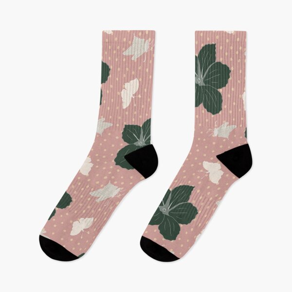 Item preview, Festive Christmas flower and butterflies - pink green designed and sold by SerahO.