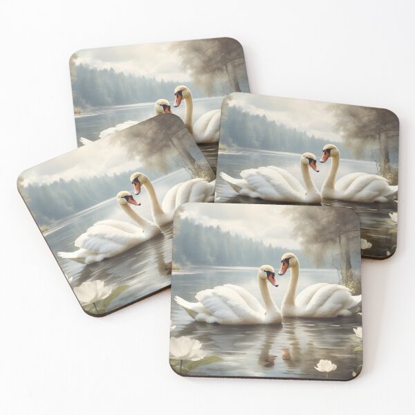 Item preview, Couple of swans in lake landscape view designed and sold by Jayjaynaenae.