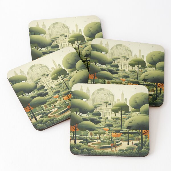 Item preview, Green Pulsations: The Subtle Energy of Urban Parks Through Digital Art designed and sold by Artedig.