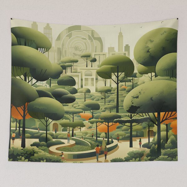 Item preview, Green Pulsations: The Subtle Energy of Urban Parks Through Digital Art designed and sold by Artedig.