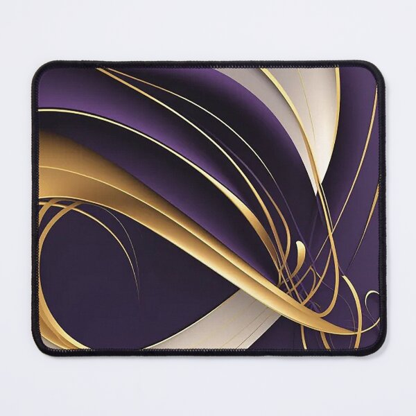 Item preview, Dynamic Abstract Lines in Monochrome, Gold, and Purple designed and sold by PaintbrushPlace.