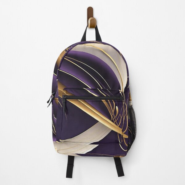 Item preview, Dynamic Abstract Lines in Monochrome, Gold, and Purple designed and sold by PaintbrushPlace.