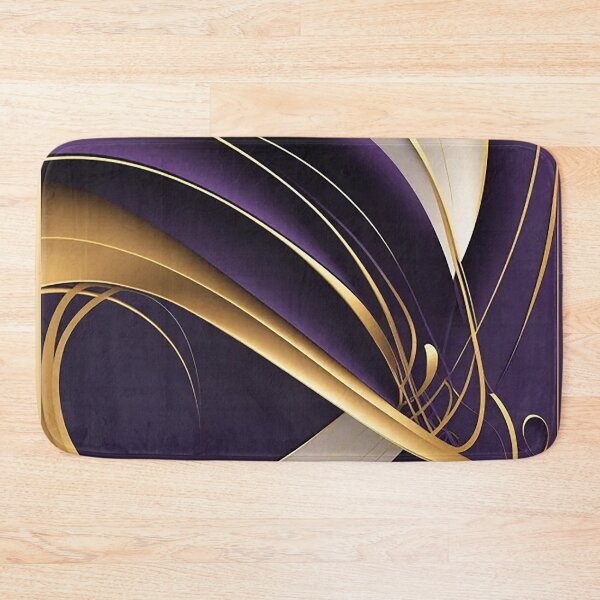 Item preview, Dynamic Abstract Lines in Monochrome, Gold, and Purple designed and sold by PaintbrushPlace.