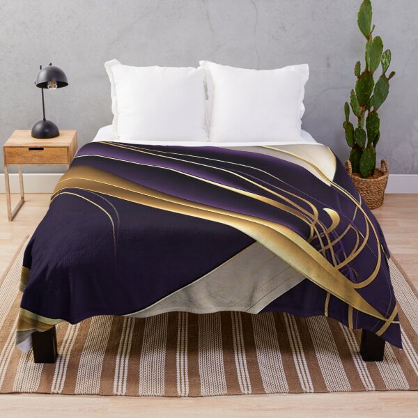 Item preview, Dynamic Abstract Lines in Monochrome, Gold, and Purple designed and sold by PaintbrushPlace.