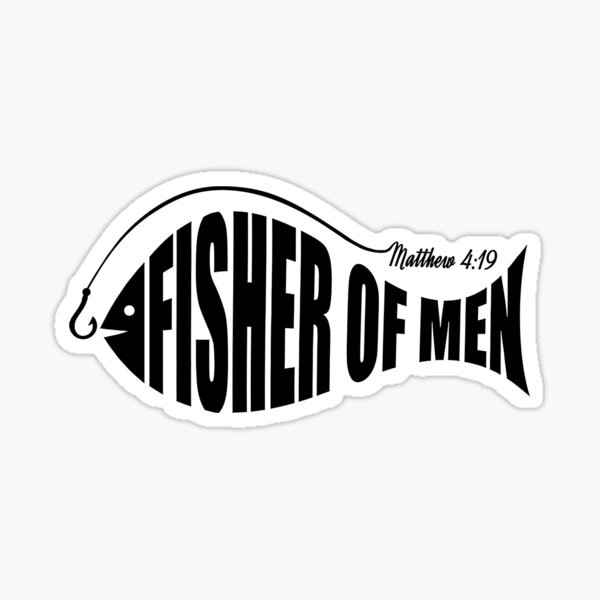 Item preview, Fisher Of Men Christian Tshirt Fisher Christian Sticker Jesus Tshirt Gospel Bible Verse Tshirt Scripture Matthew 4:19 designed and sold by shepherdstore.