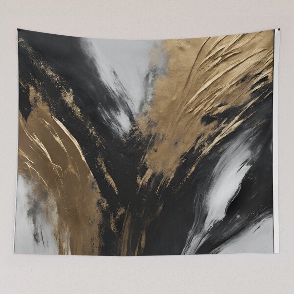 Item preview,  Black and Gold Wings Abstract Art designed and sold by Alihassan-Art.