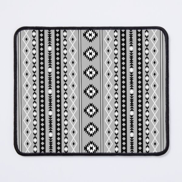 Item preview, Aztec Black White Grey Mixed Motifs Pattern designed and sold by NataliePaskell.