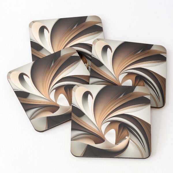Item preview, Monochrome Brown Dynamic Abstract Lines Art designed and sold by PaintbrushPlace.