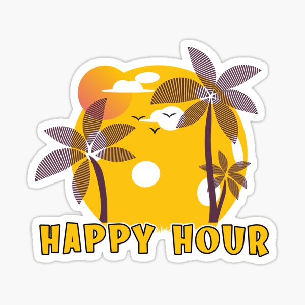 Item preview, Pickleball Lover HAPPY HOUR Funny Huge Sunset Palm Tree designed and sold by StreetFooD.