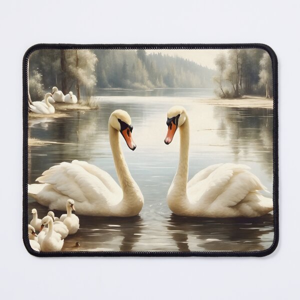 Item preview, Swans family in lake, rustic nature view designed and sold by Jayjaynaenae.
