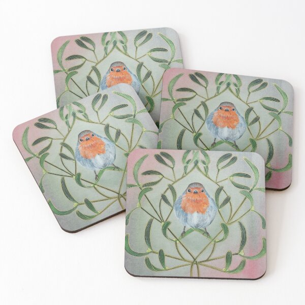 Item preview, Robin and mistletoe for cards, prints and postcards designed and sold by samcannon.