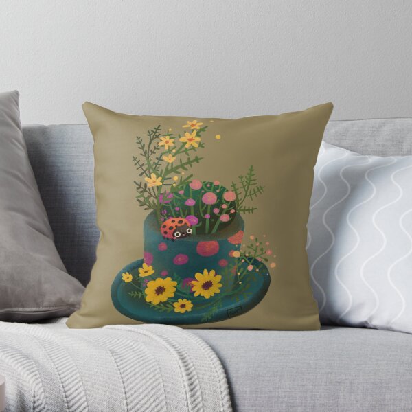 Flower Hat Throw Pillow