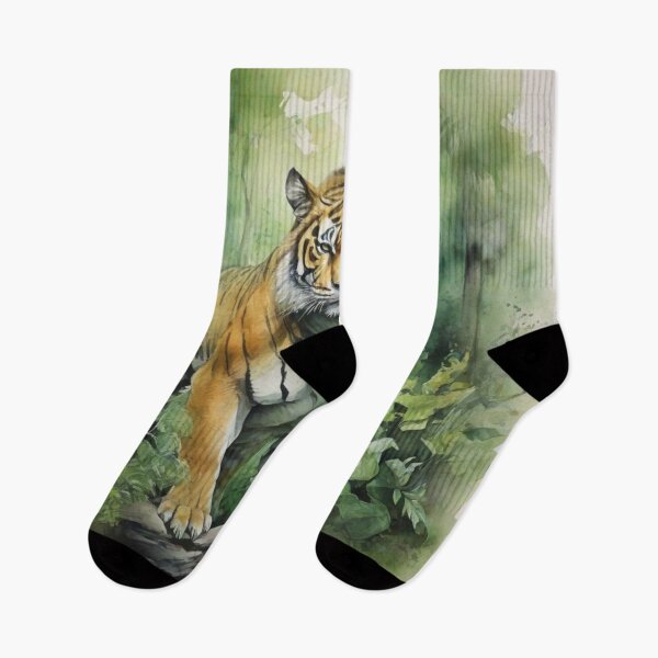 Item preview, Tiger in Green forest_watercolour designed and sold by shokA Design.