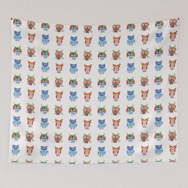 Item preview, beautiful owls painted with abstract designs designed and sold by huape.