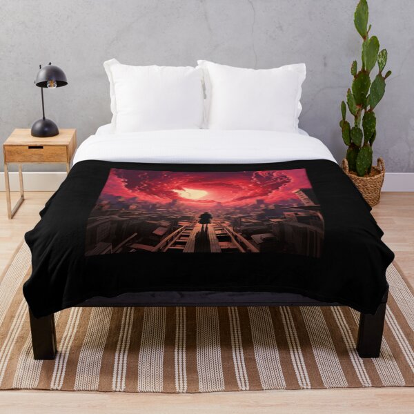 Item preview, Dystopian Eclipse - Crimson Skyline Art Print designed and sold by SmartDesignByBB.